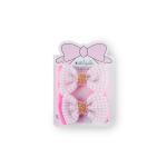 Girl's Gingham-Patterned Rhinestone Embellishments Bow Hair Clip