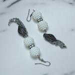 Pearl Cluster Leaf Dangle Earrings