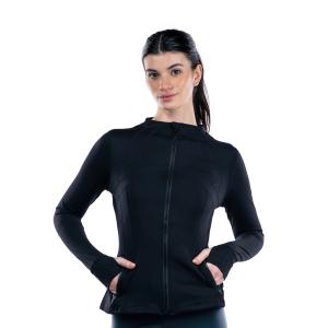 Hooded Slim Fit Jacket With Full Zip-Up with Thumb Holes