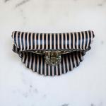 Midnight Stripes Elegance Claw Clip – Women’s Retro Scalloped Grip
