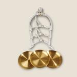 3-Tier Gold Serving Tray with Clear Acrylic Stand