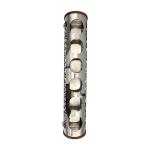 Cylindrical Stainless Steel 5-Bottle Jucie Rack with Laser-Cut Geometric Art Design