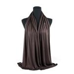 Cotton and Chiffon Scarf with Fine Stitch Edges - Dark Green