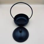 Metal incense burner with handle and lid