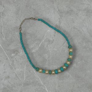 Turquoise & Pearl Beaded Necklace
