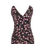 Midnight Bloom V-Neck Maxi Dress