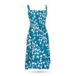 Ocean Blossom Smocked Midi Dress