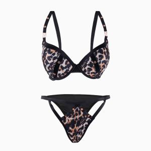 Leopard 2Pcs Bra & Panty With Wire