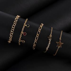 Artificial Slim Oval Link Chain Bracelet Set
