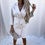 Tailored Blazer Dress with Gold Button Detailing