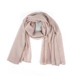 Cotton and Polyester Scarf with Fine Stitch Edges - Cream
