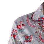 Paisley Print Satin Pajama Set, Soft & Breathable