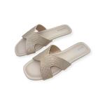 Rhinestone Embellished Flat Slippers